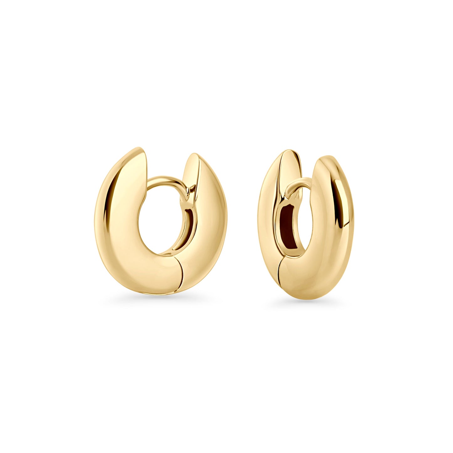 Boucles d'oreilles cercles plats acier inoxydable placage écologique or sécuritaire pour la peau Mia Bijoux