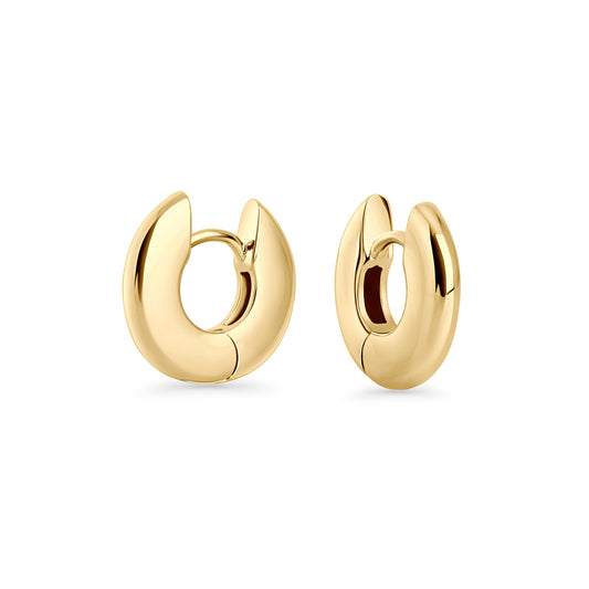 Boucles d'oreilles cercles plats acier inoxydable placage écologique or sécuritaire pour la peau Mia Bijoux