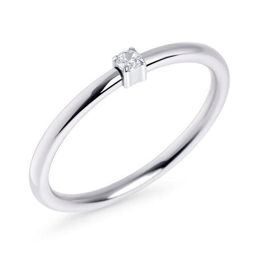Engagement ring with cubic zirconia minimalist stainless steel ring shop sustainable MIA