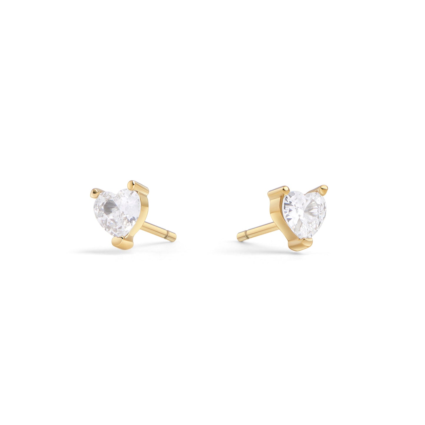 Cute dainty safe for skin stainless steel tiny heart stone stud earrings MIAJWL boucles d'oreilles fixes petites pierres forme cœur délicates acier inoxydable sans danger pour la peau Mia Bijoux