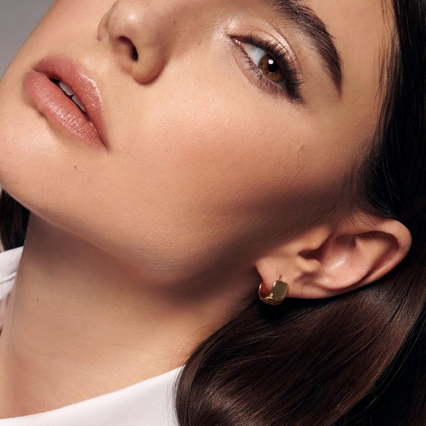 Stainless steel wide hoop huggie earrings boucles d'oreilles petites larges acier inoxydable MIAJWL