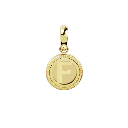 Stainless Steel clippable gold letter F charm to customize and personalize jewelry T121CH01FDO