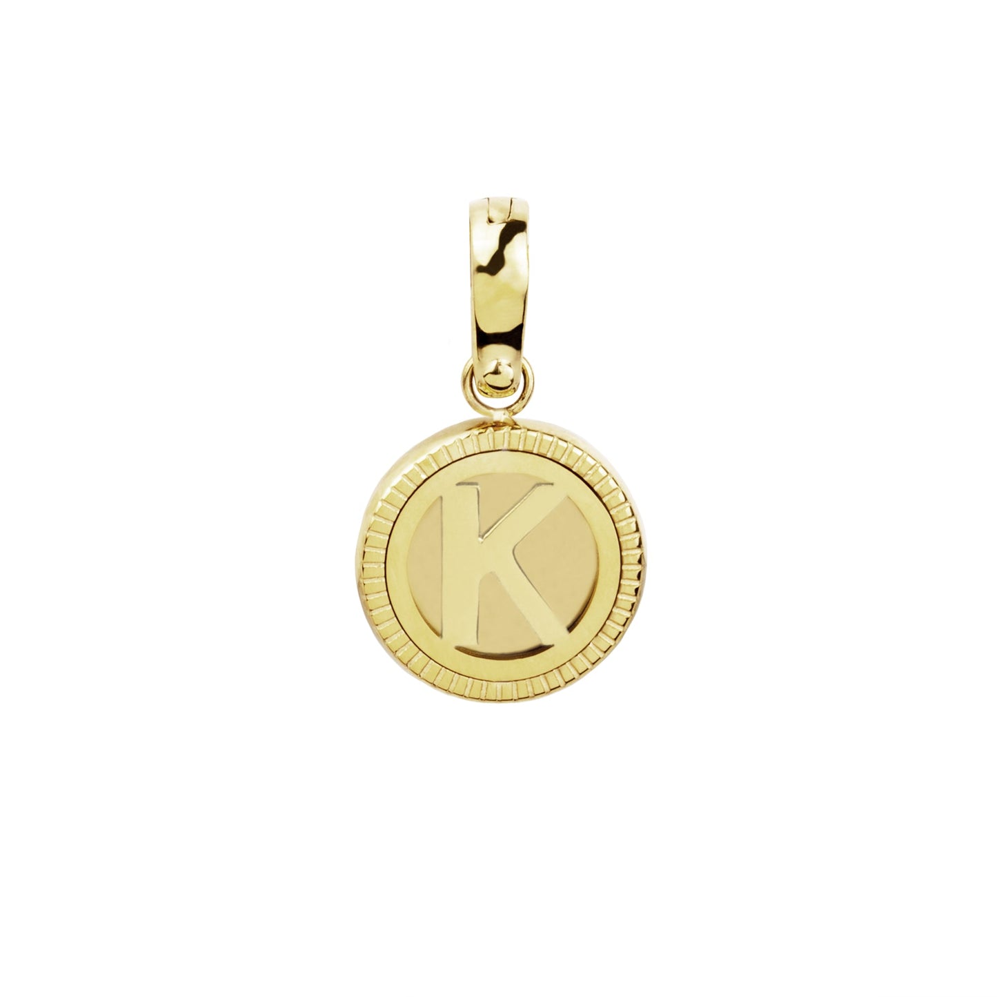 Stainless Steel clippable gold letter K charm to customize and personalize jewelry T121CH01KDO