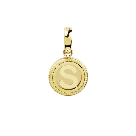 Stainless Steel clippable gold letter S charm to customize and personalize jewelry T121CH01SDO