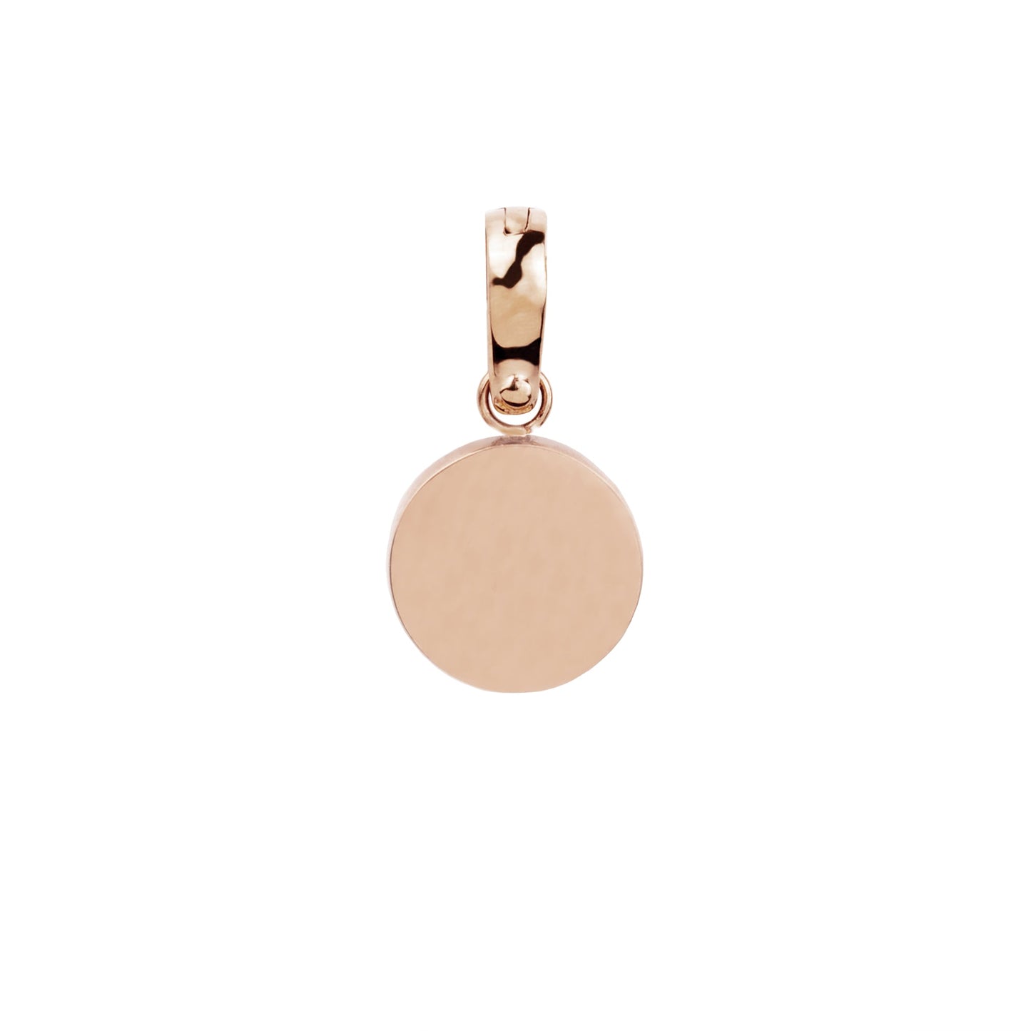 Stainless Steel clippable rosegold engravable round charm to customize and personalize jewelry T121CH03DORO