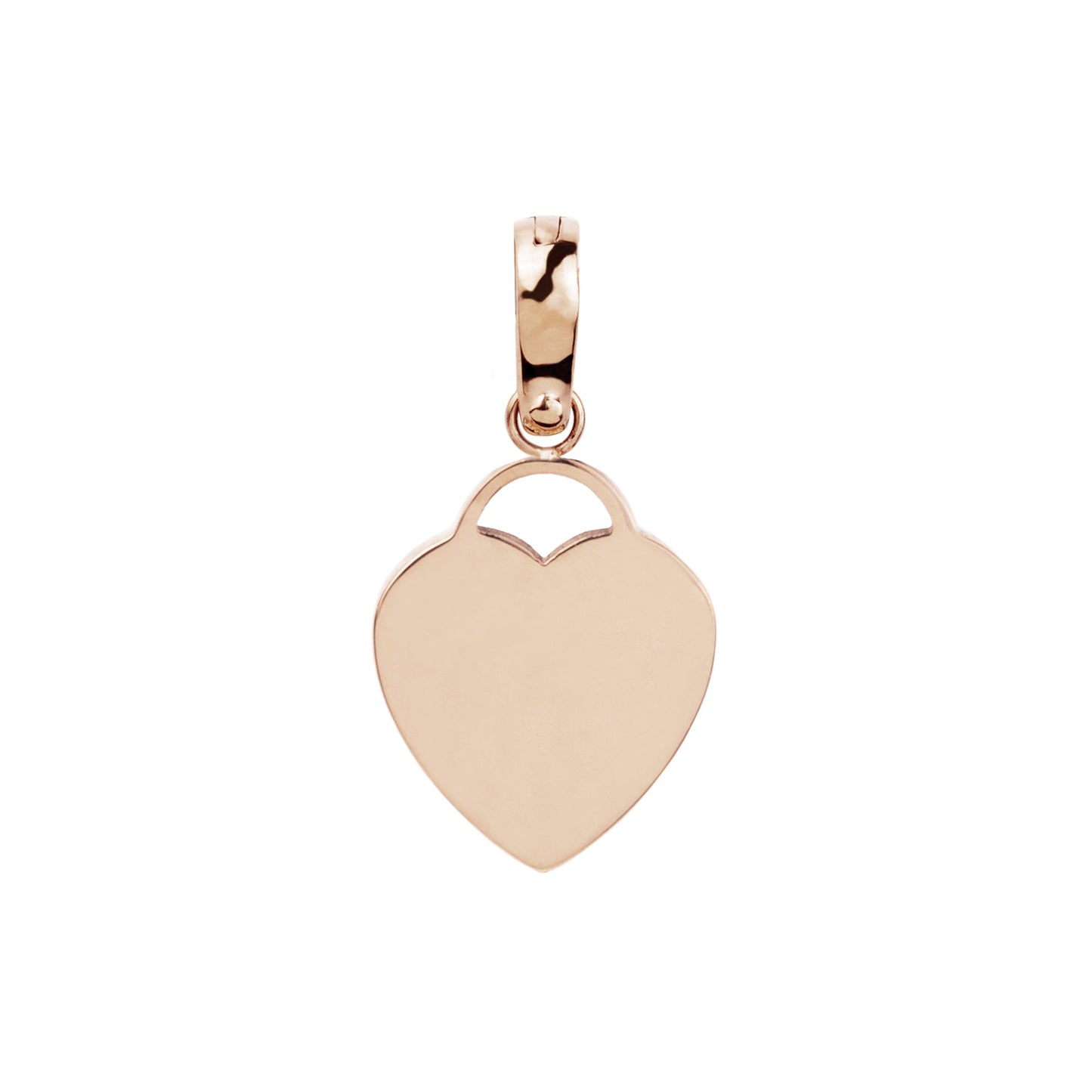 rose gold plain heart charm breloque coeur or rose T121CH05DORO