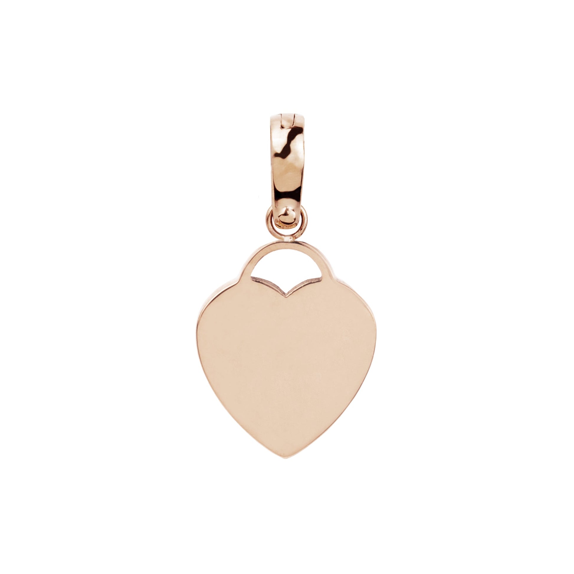 rose gold plain heart charm breloque coeur or rose T121CH05DORO