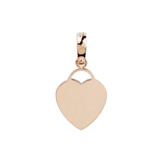 rose gold plain heart charm breloque coeur or rose T121CH05DORO