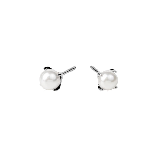 Stainless Steel Dainty Pearl stud earrings T121E001AR