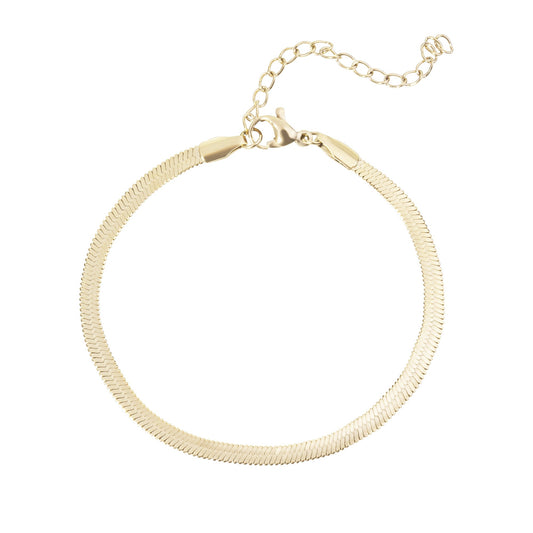 Large flat snake anklet tarnish resistant stainless steel MIA