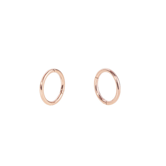 Thin rosegold infinite hoop earrings you can sleep with stainless steel MIA