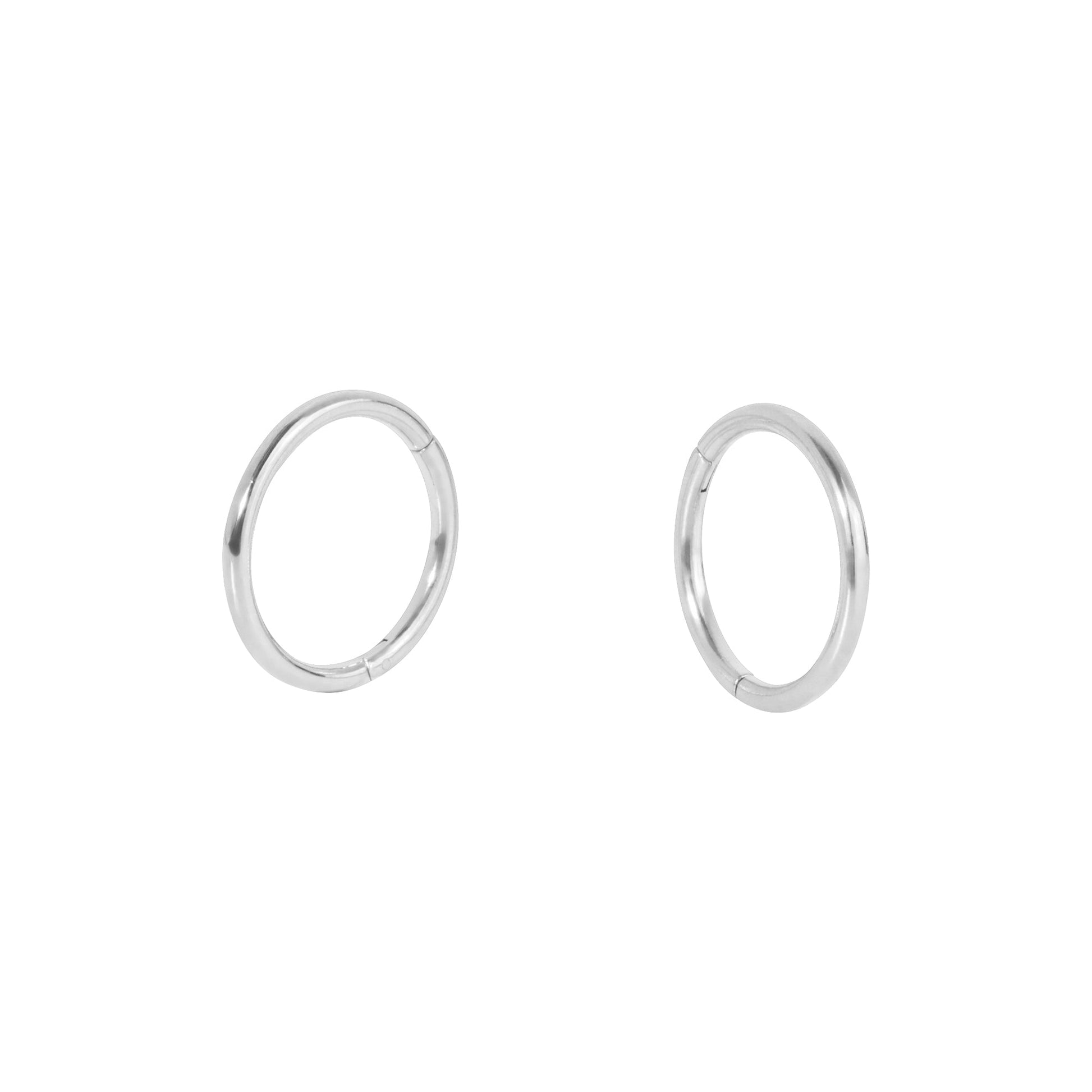 12 mm silver hoop earrings inifinite comfortable and waterproof stainless steel MIA