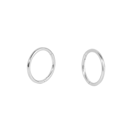 12 mm silver hoop earrings inifinite comfortable and waterproof stainless steel MIA