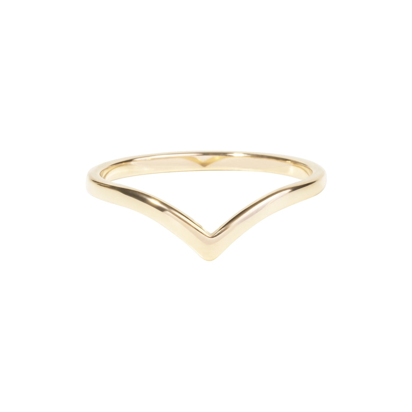 Gold V shape ring stainless steel tarnish resistant MIA