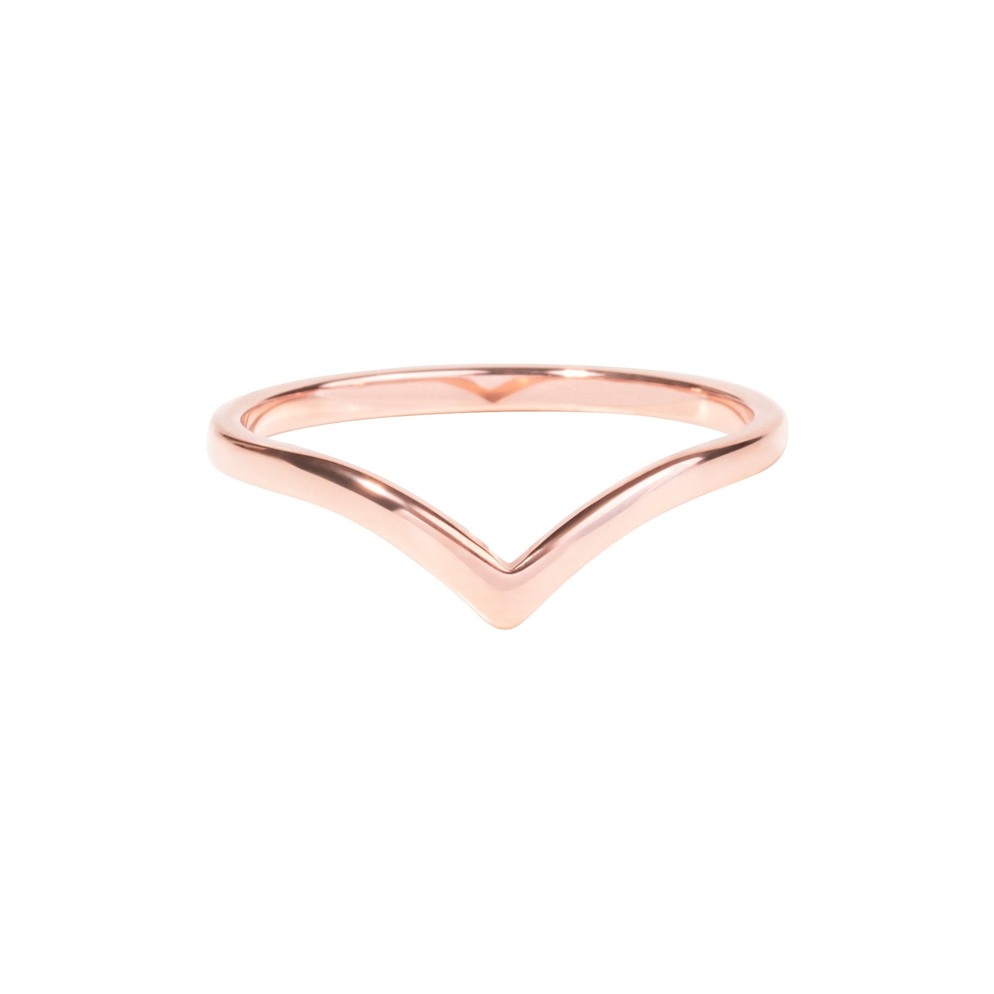 Bague forme V or rose pour femmes confortable MIA