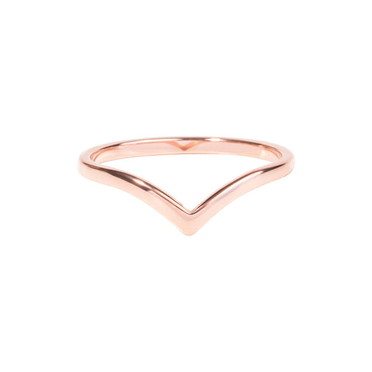 Bague forme V or rose pour femmes confortable MIA