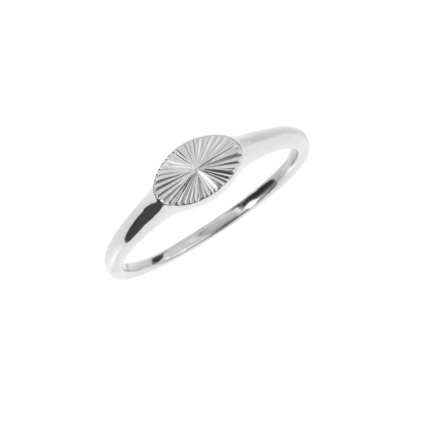 Signet ring with sun detail silver waterproof stainless steel MIA