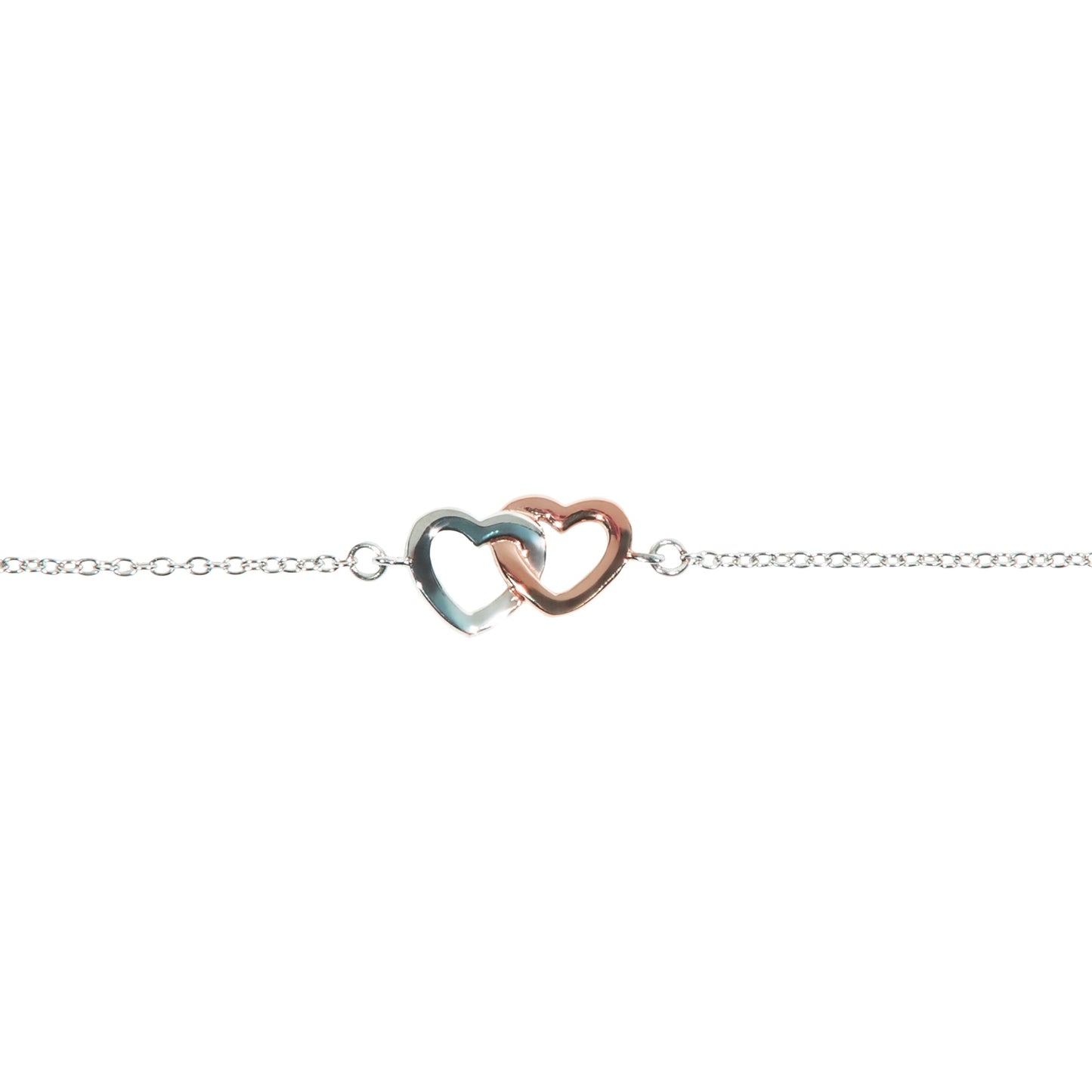 Rose gold double heart bracelet stainless steel bracelet double coeur or rose acier inoxydable MIA
