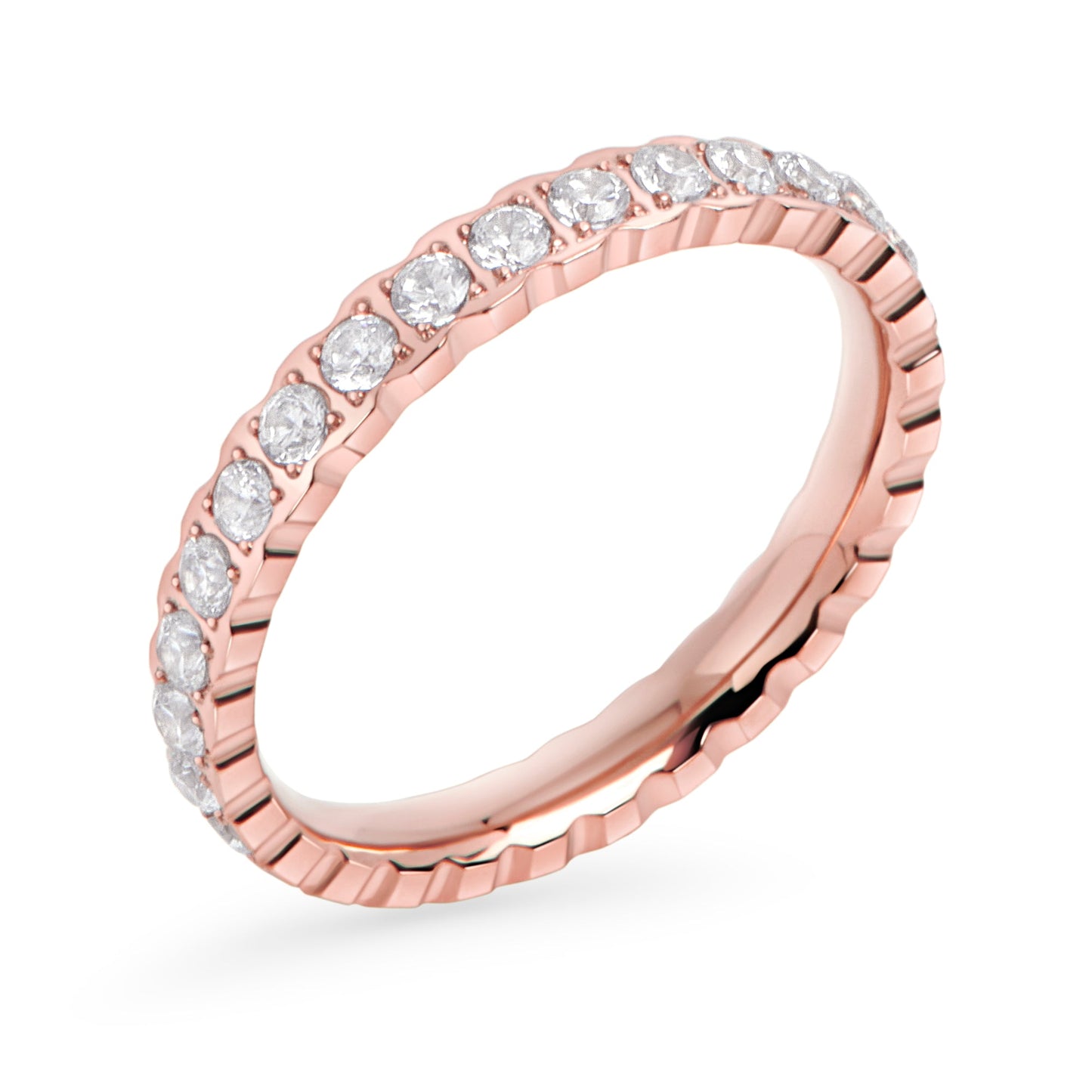 Stainless steel rosegold eternity ring with stones bague acier inoxydable éternité avec pierres or rose MIAJWL