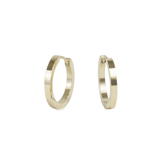 gold medium huggie earrings stainless steel hypoallergenic mia jewelry moyennes boucles d'oreilles or femme dormeuse acier inoxydable hypoallergénique  T320E008