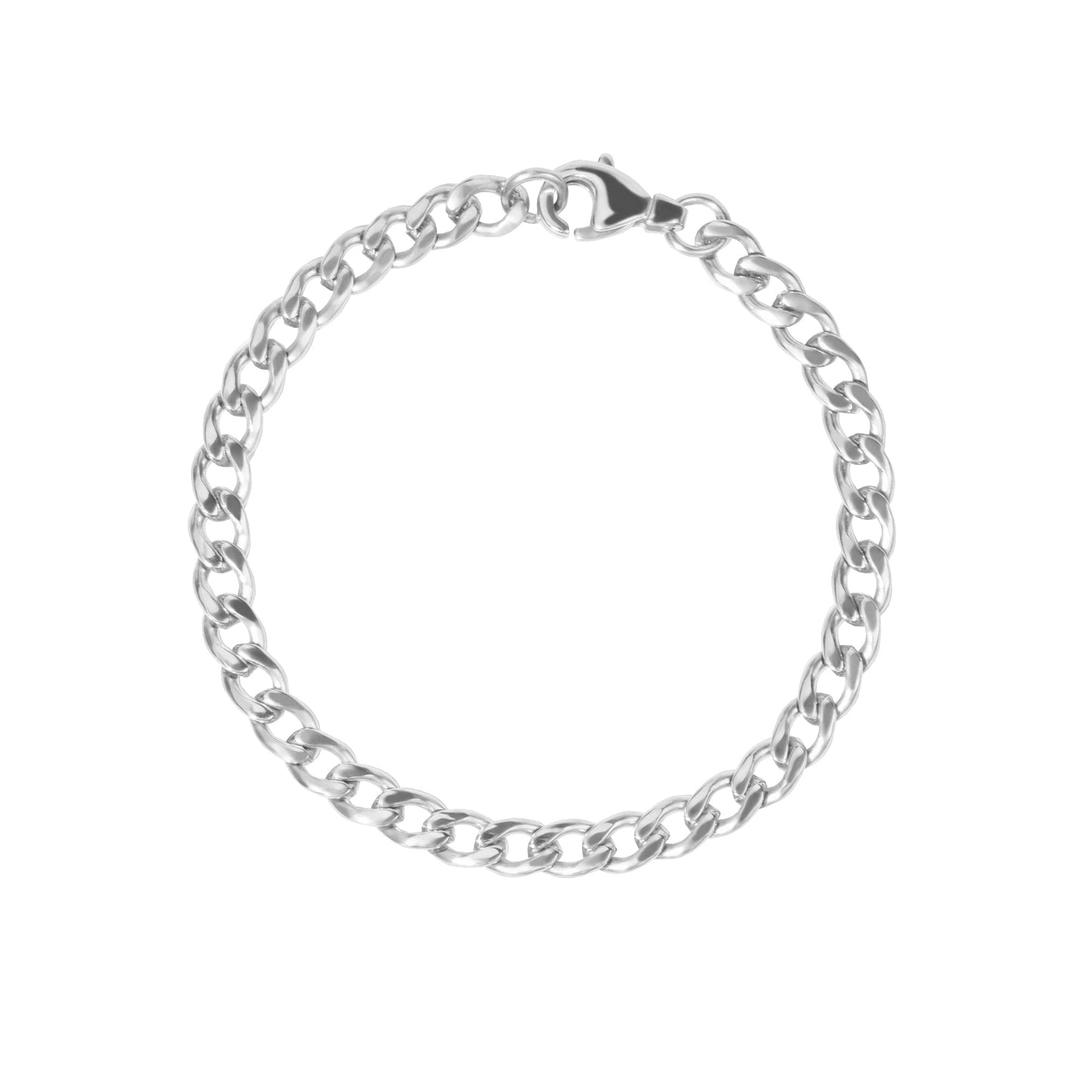 Silver curb bracelet stainless steel bracelet gourmette argent acier inoxydable MIA bijoux
