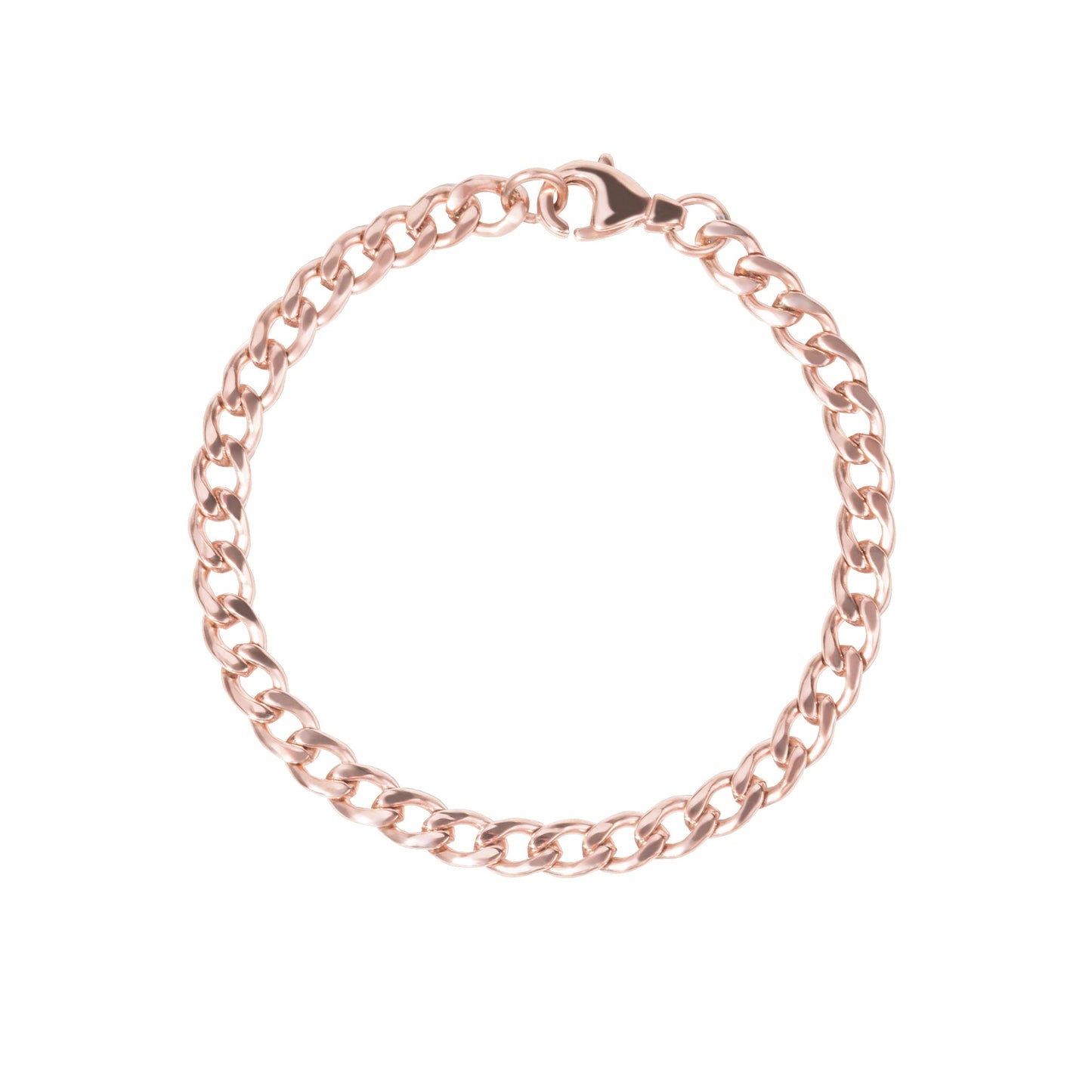 Rosegold curb bracelet stainless steel bracelet gourmette or rose acier inoxydable MIA bijoux