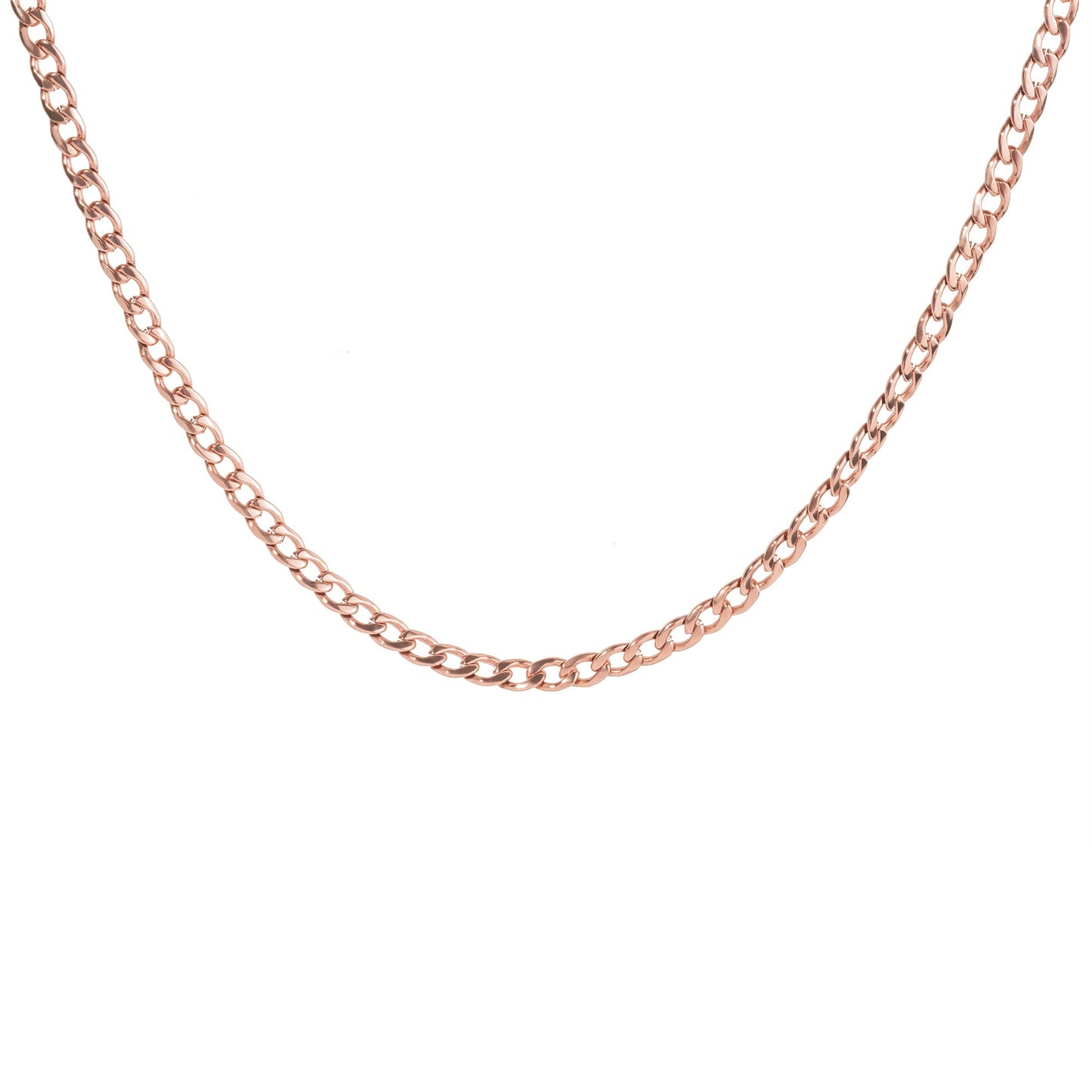 Rosegold curb necklace stainless steel collier gourmette or rose acier inoxydable MIA bijoux