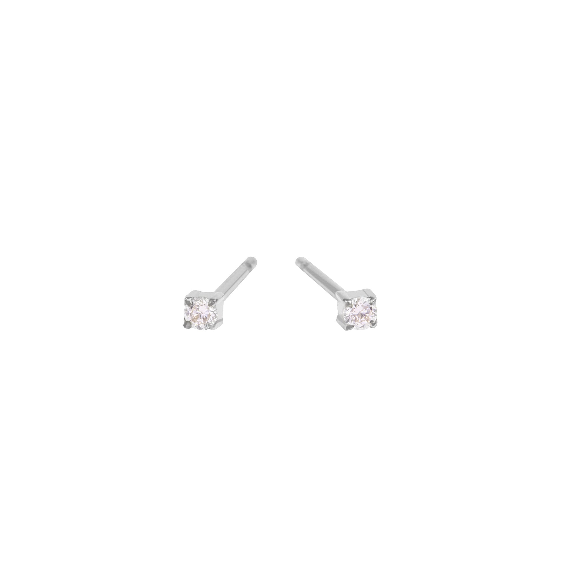 2 mm cubic zirconia stud earrings stainless steel MIA boucles d'oreilles pierre T419E001AR