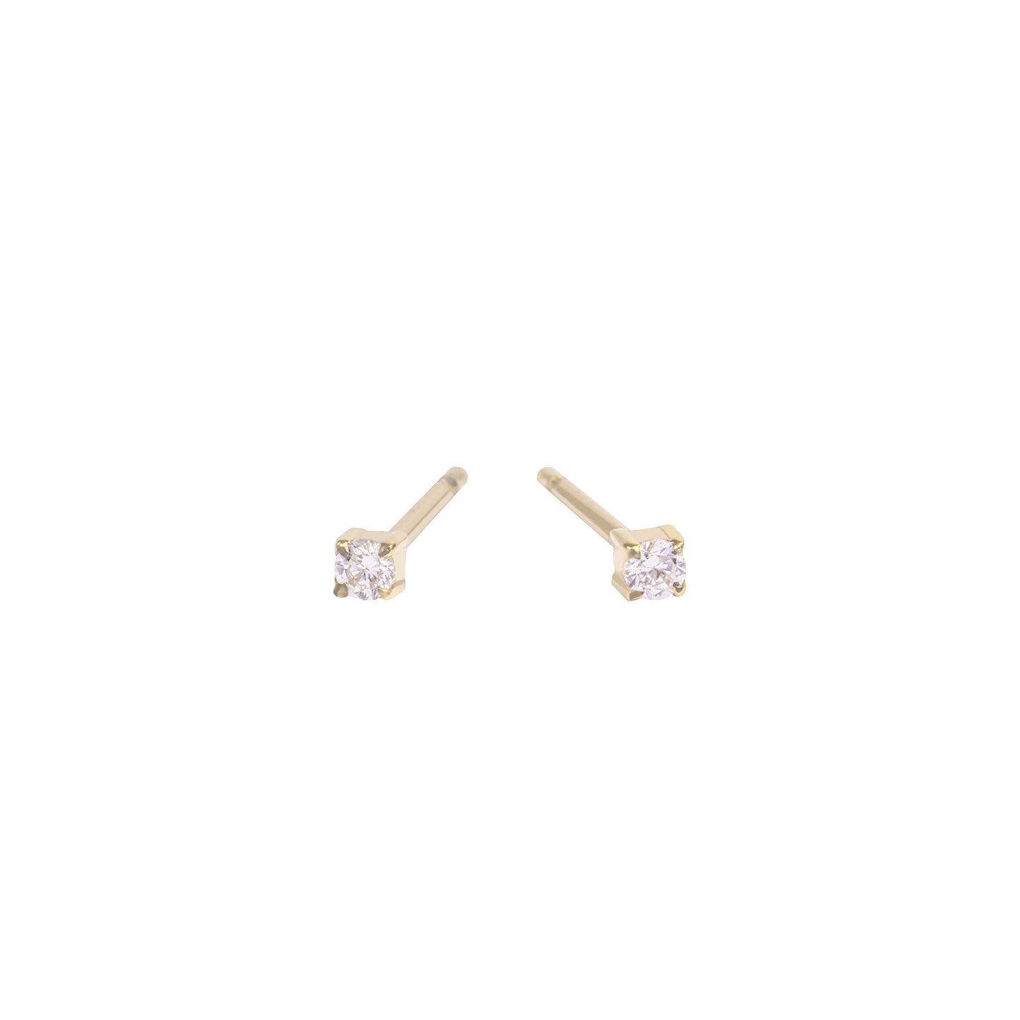 gold 2mm cubic zirconia stud earrings stainless steel MIA boucles d'oreilles pierre or T419E001DO