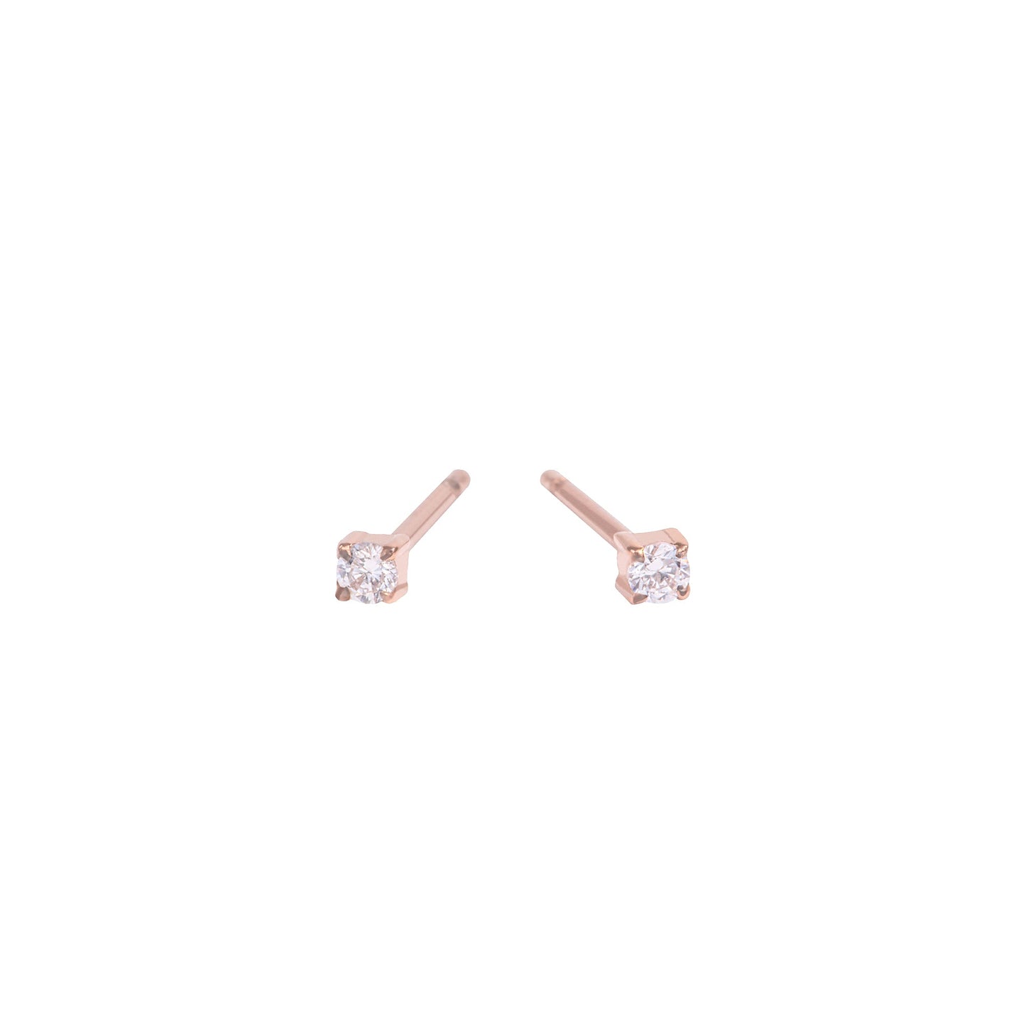rose gold 2mm cubic zirconia stud earrings stainless steel MIA boucles d'oreilles pierre or rose T419E001DORO