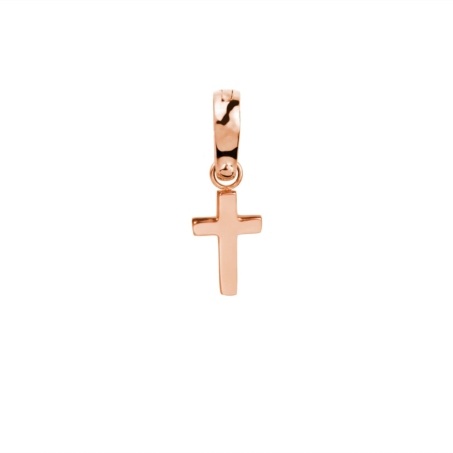 Clipable Rose Gold Cross Charm Stainless Steel Breloque Or Rose Croix à clip Acier Inoxydable MIA BIJOUX