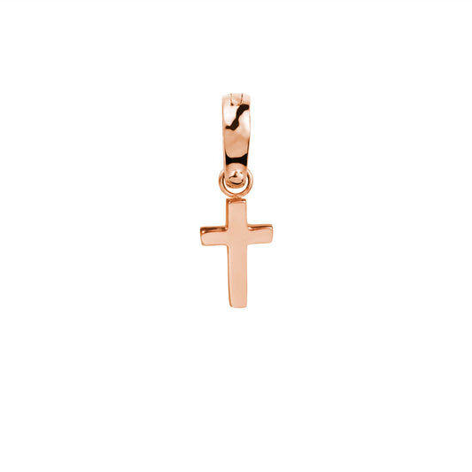 Clipable Rose Gold Cross Charm Stainless Steel Breloque Or Rose Croix à clip Acier Inoxydable MIA BIJOUX