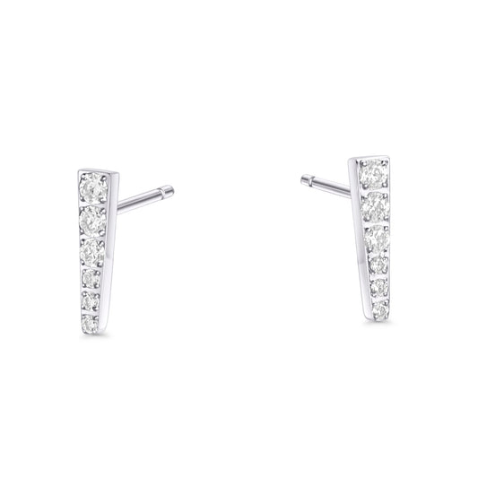 Bar stud earrings with stones stainless steel boucle d'oreilles fixes barres avec pierres acier inoxydable Mia Bijoux