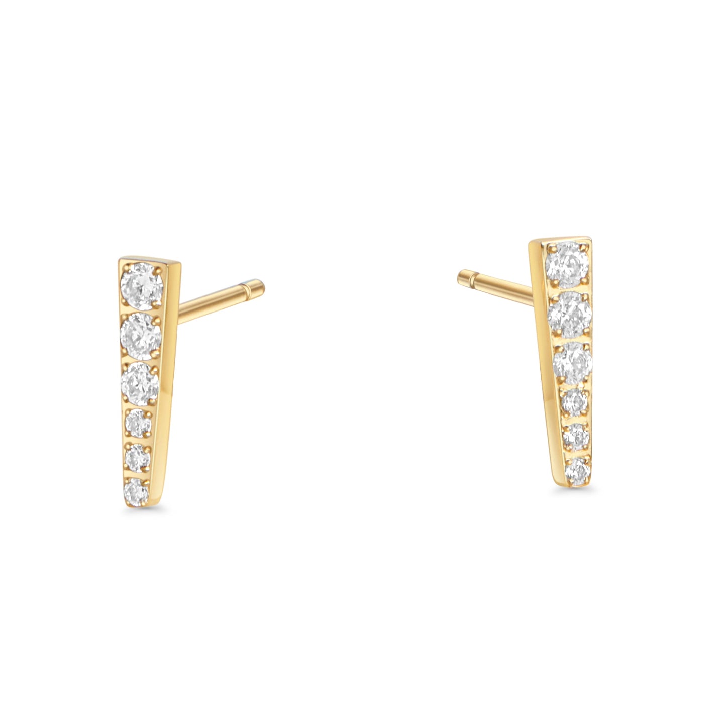 Chic bar stud earrings with stones stainless steel boucles d'oreille barre avec pierres acier inoxydable MIA