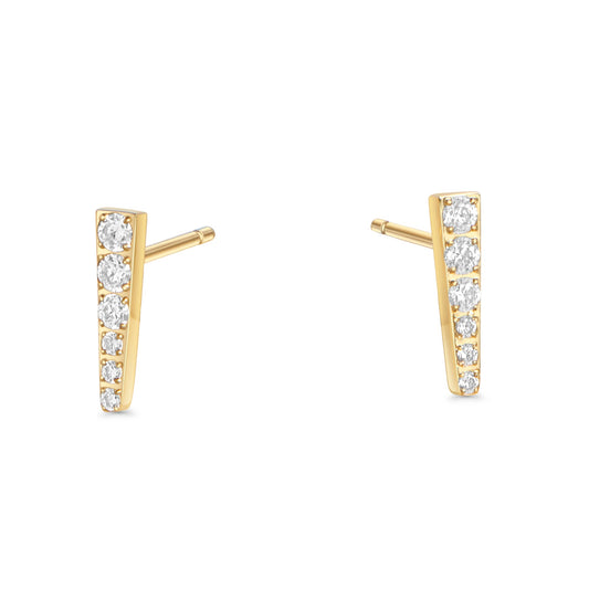 Chic bar stud earrings with stones stainless steel boucles d'oreille barre avec pierres acier inoxydable MIA