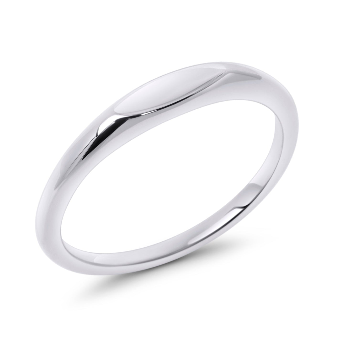 Bague signet oval mince acier inoxydable de grade chirurgical sécuritaire pour peau sensible Mia Bijoux
