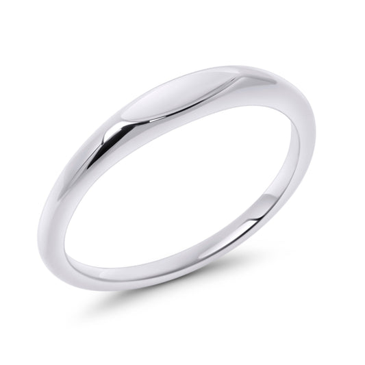 Bague signet oval mince acier inoxydable de grade chirurgical sécuritaire pour peau sensible Mia Bijoux