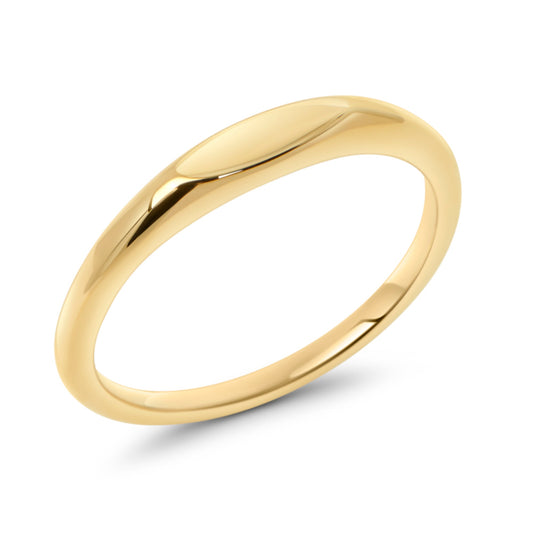 Surgical steel gold oval signet ring safe for sensitive skin MIAJWL