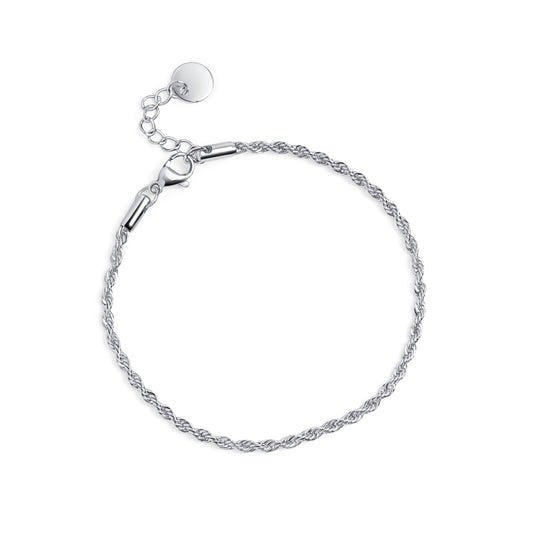 Bracelet torsadé en argent acier inoxydable hypo allergène non toxique et sans danger pour la peau MIA BIJOUX 