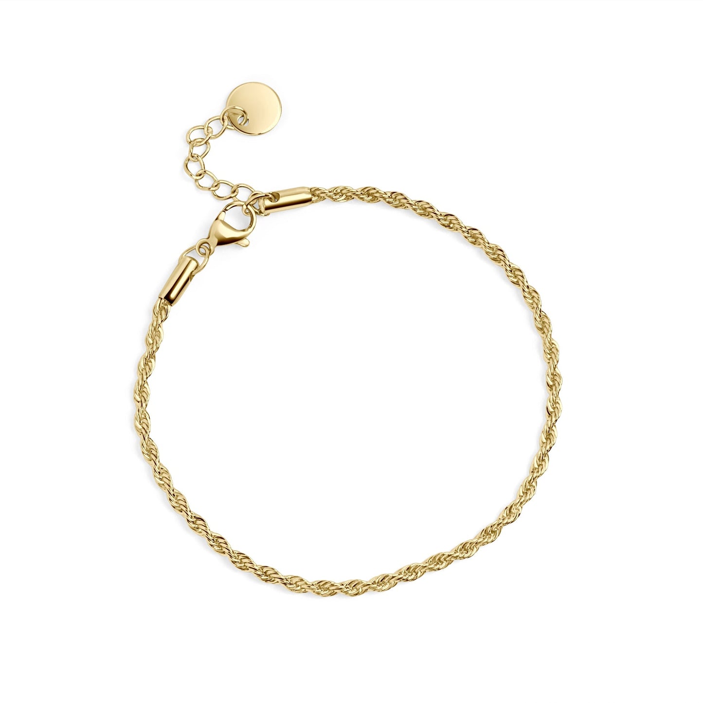 Twisted rope chain bracelet gold stainless steel safe for skin sustainable high quality sweatproof MIA JWL