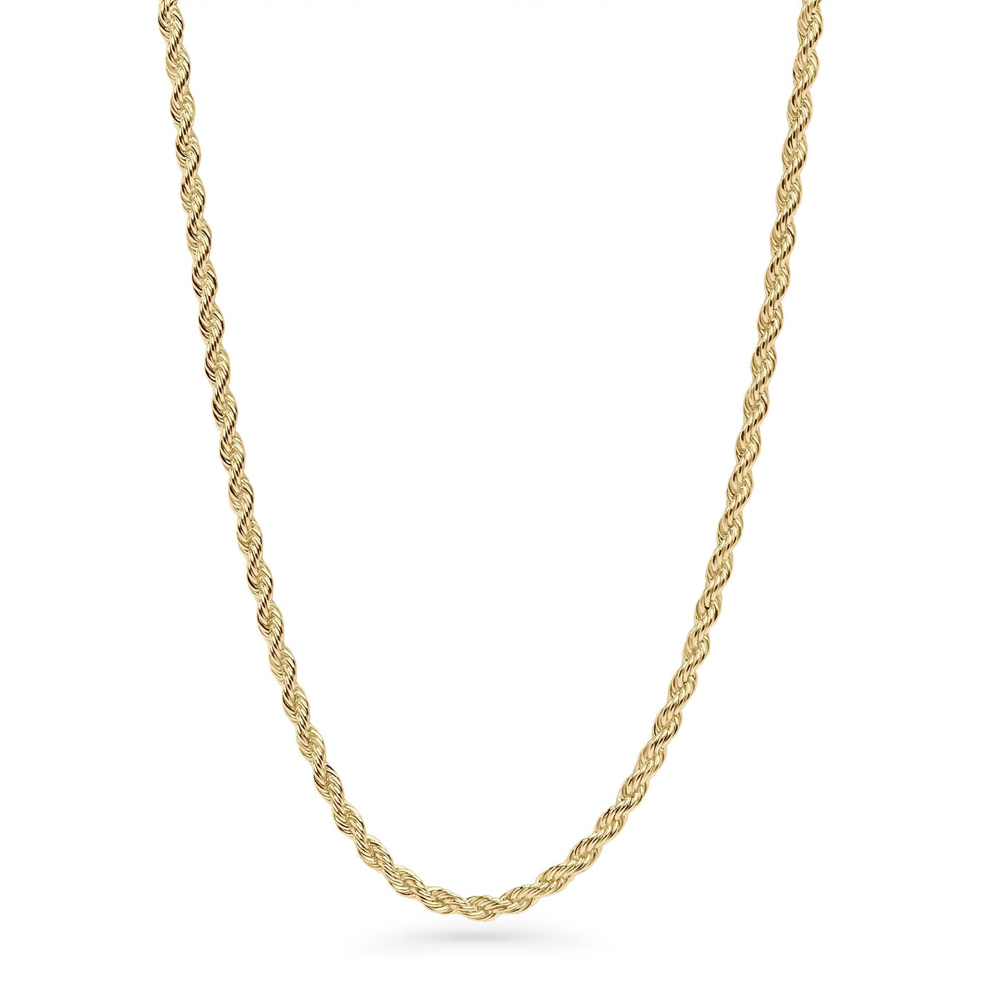 Twisted rope chain necklace gold stainless steel eco responsible made to last MIA JWL