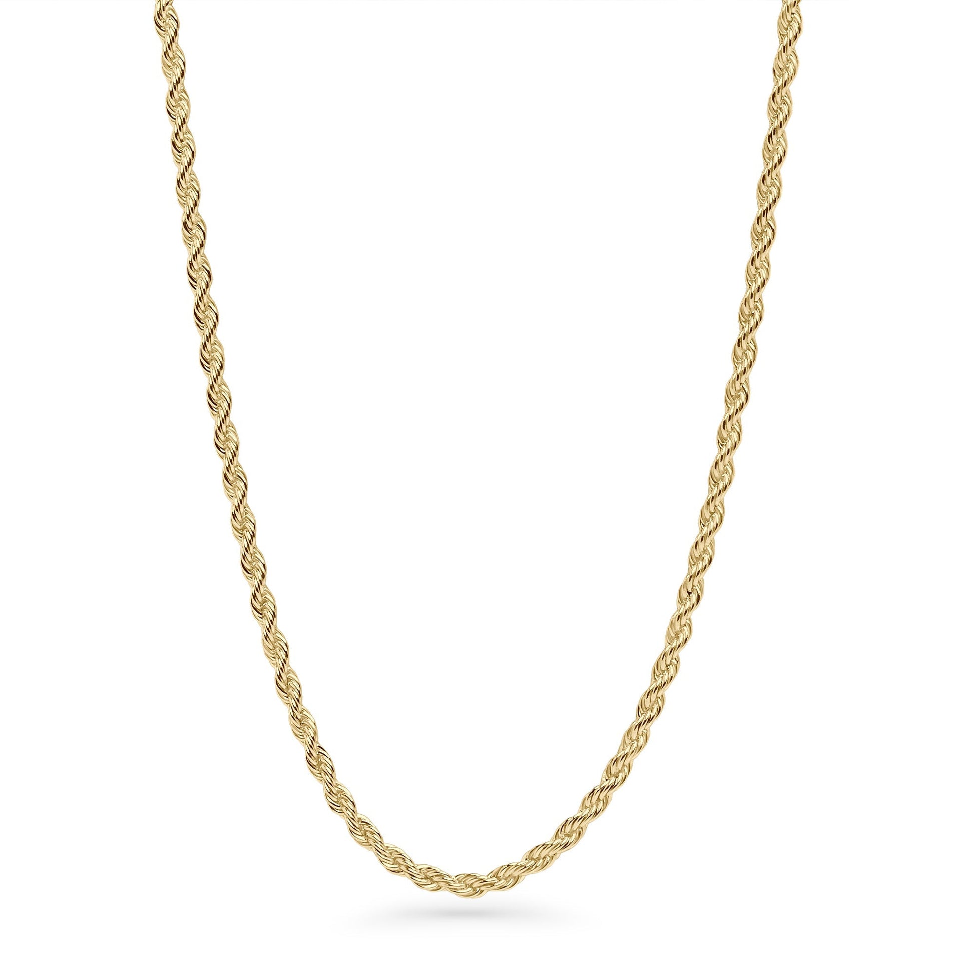 Twisted rope chain necklace gold stainless steel eco responsible made to last MIA JWL