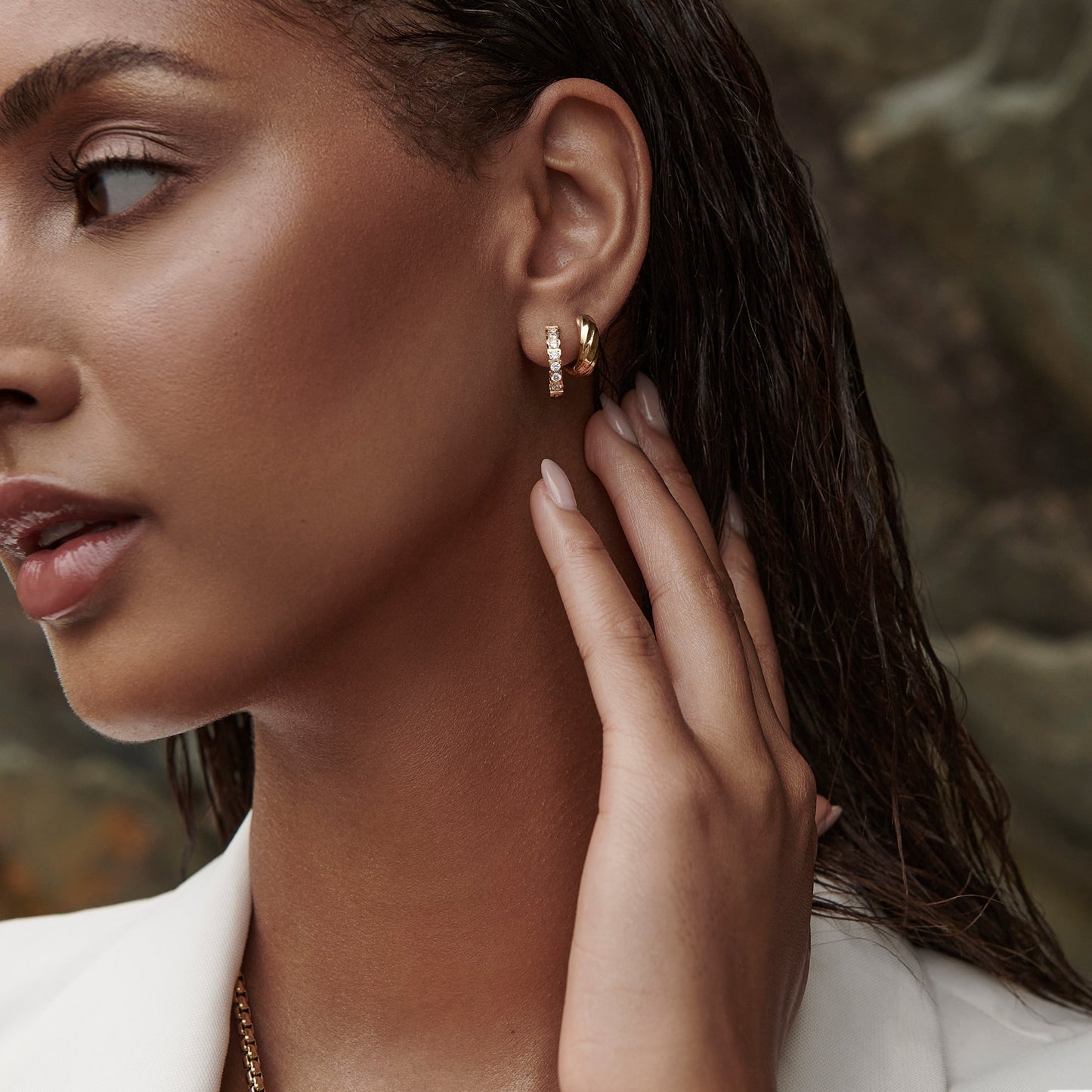 twisted sustainable steel huggie earrings MIAJWL boucles d'oreilles dormeuses torsade acier inoxydable fait pour durer Mia Bijoux