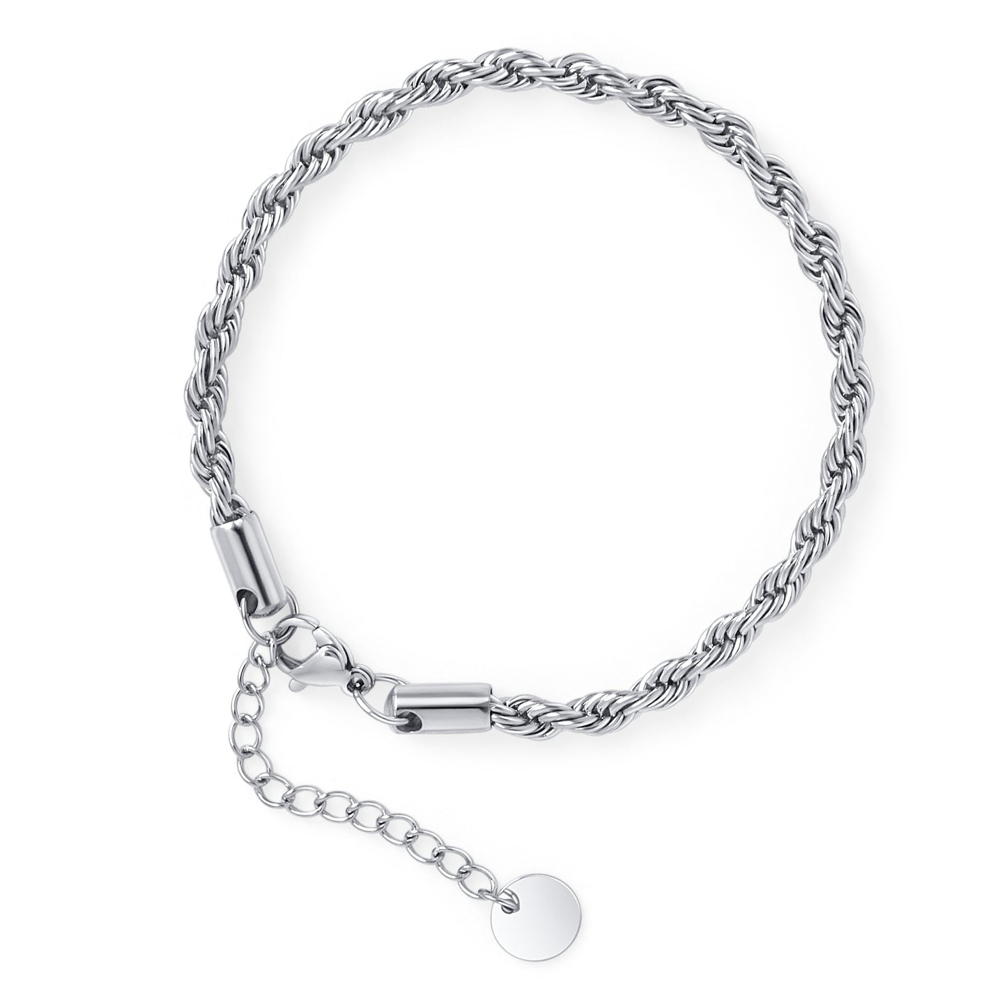 Stainless steel bold twisted rope chain waterproof safe for skin no allergy bracelet acier inoxydable chaîne corde torsadée à l'épreuve de l'eau sans allergie MIAJWL