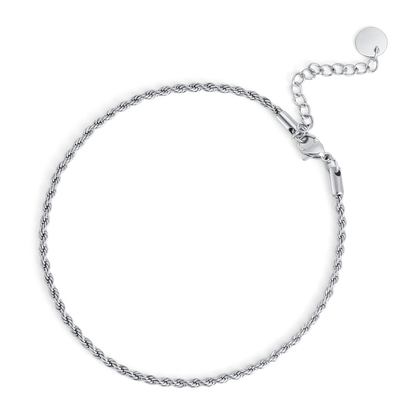 bestseller twisted chain anklet stainless steel safe for skin and made to last MIAJWL chaîne de cheville torsadée acier inoxydable sans danger pour la peau et durable meilleur vendeur Mia Bijoux