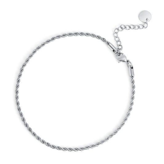bestseller twisted chain anklet stainless steel safe for skin and made to last MIAJWL chaîne de cheville torsadée acier inoxydable sans danger pour la peau et durable meilleur vendeur Mia Bijoux