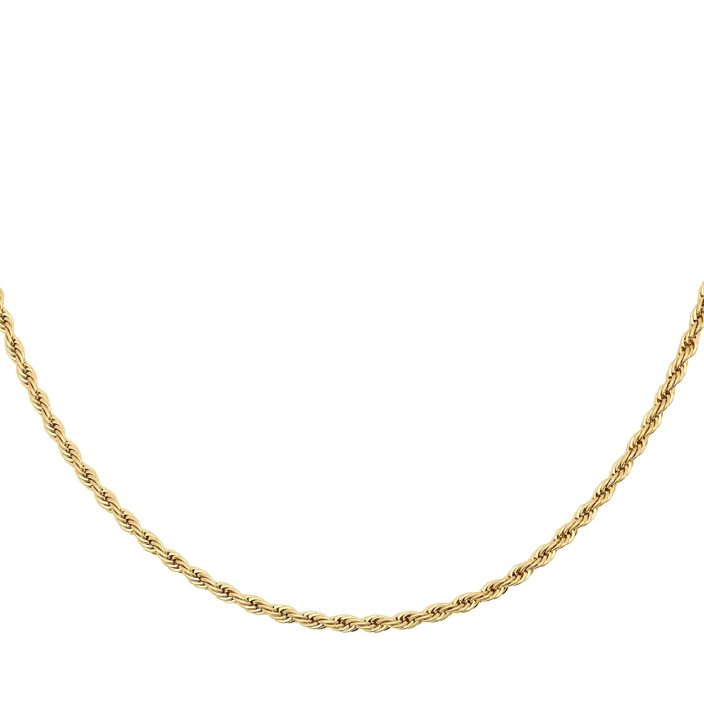 Gold chunky stainless steel twisted rope chain necklace safe for skin tarnish free MIAJWL Collier chaîne corde épaisse torsadée acier inox or sécuritaire peau sensible Mia Bijoux