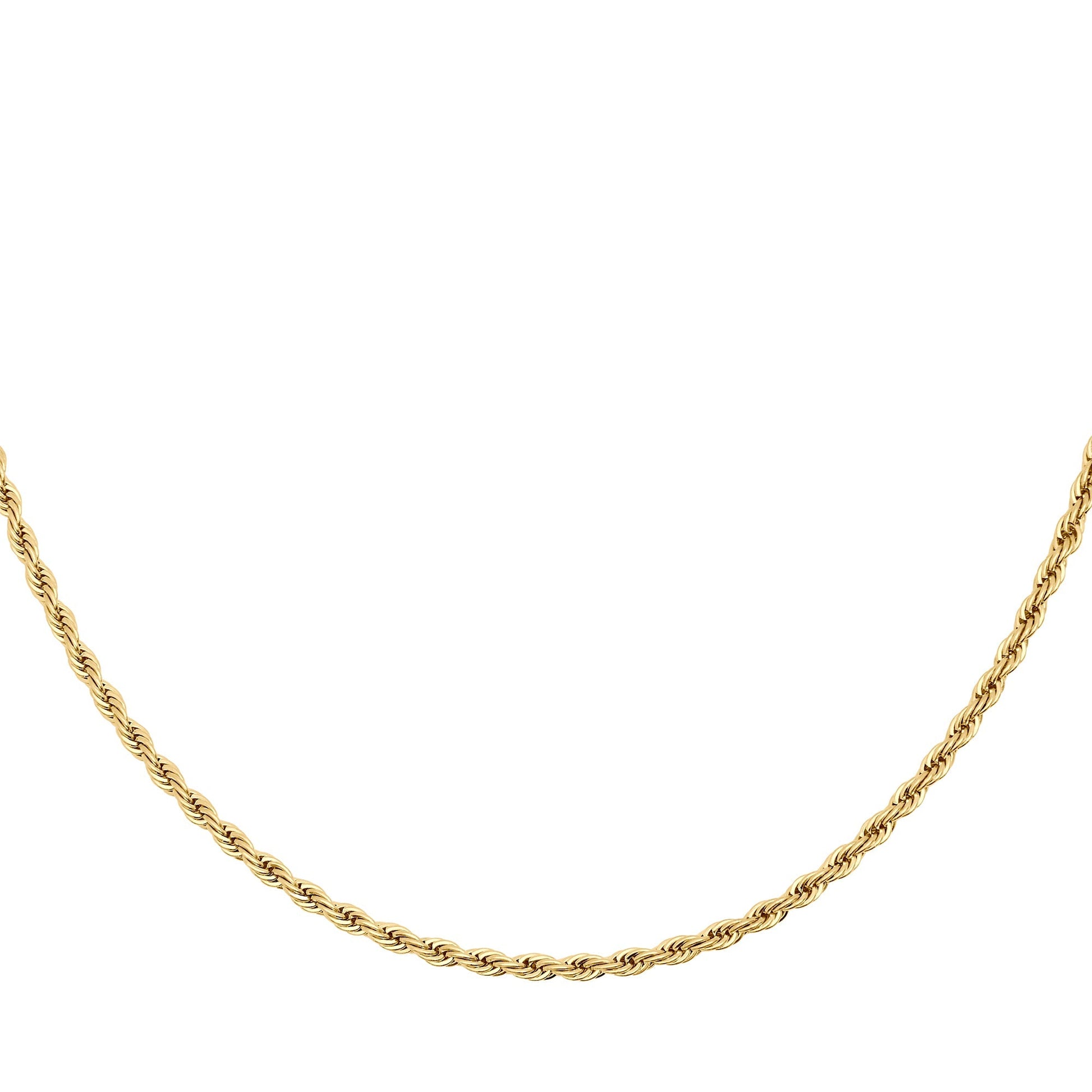 Gold chunky stainless steel twisted rope chain necklace safe for skin tarnish free MIAJWL Collier chaîne corde épaisse torsadée acier inox or sécuritaire peau sensible Mia Bijoux