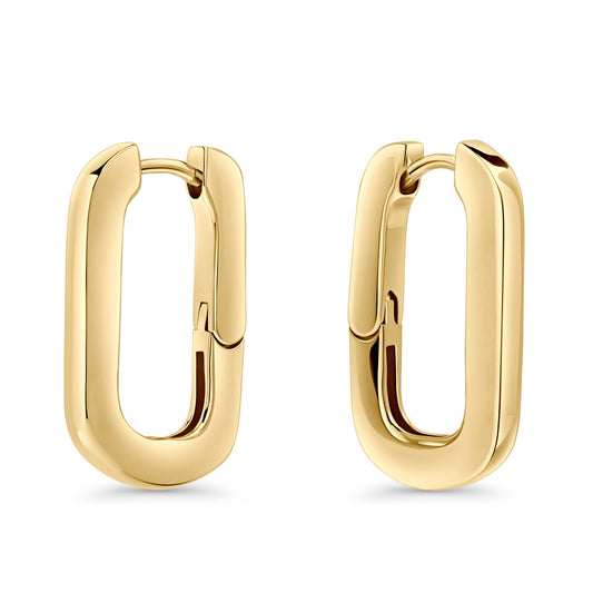 Gold stainless steel U shape tarnish free made to last huggie earrings MIAJWL Boucles d'oreilles dormeuses acier inox or en forme de U durable et ne ternit pas Mia Bijoux