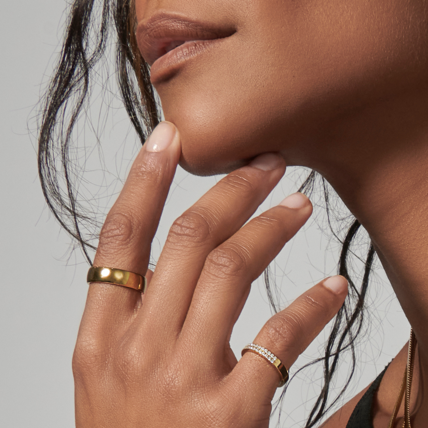 2 rows of stones elegant ring sustainbale stainless steel bague 2 rangs diamants acier inoxydable durable et abordable MIA Bijoux